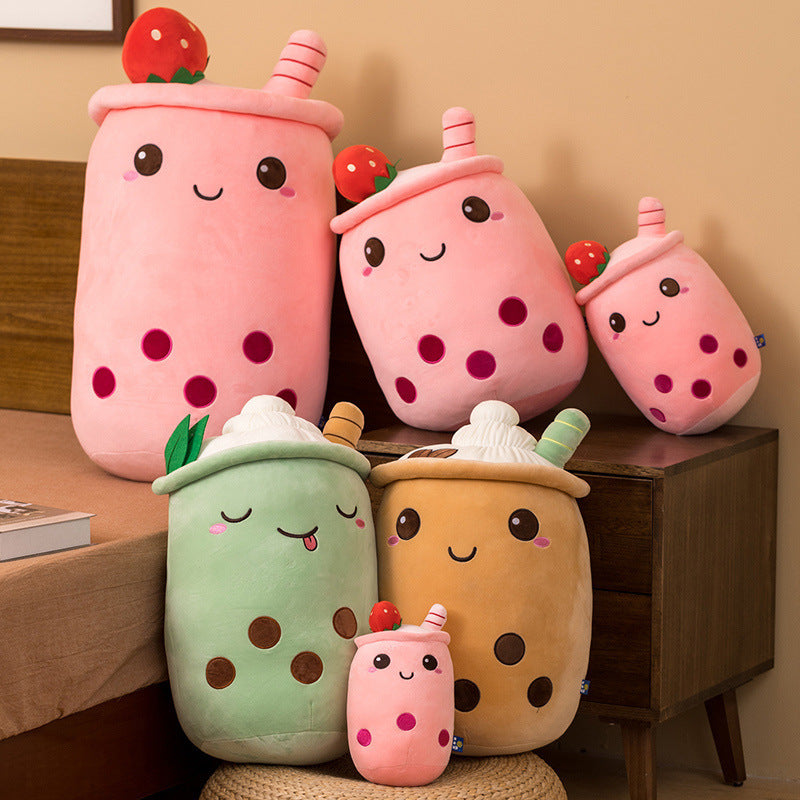 Cute Bubble Tea Plush Pillow (5 Colors – 4 Sizes)