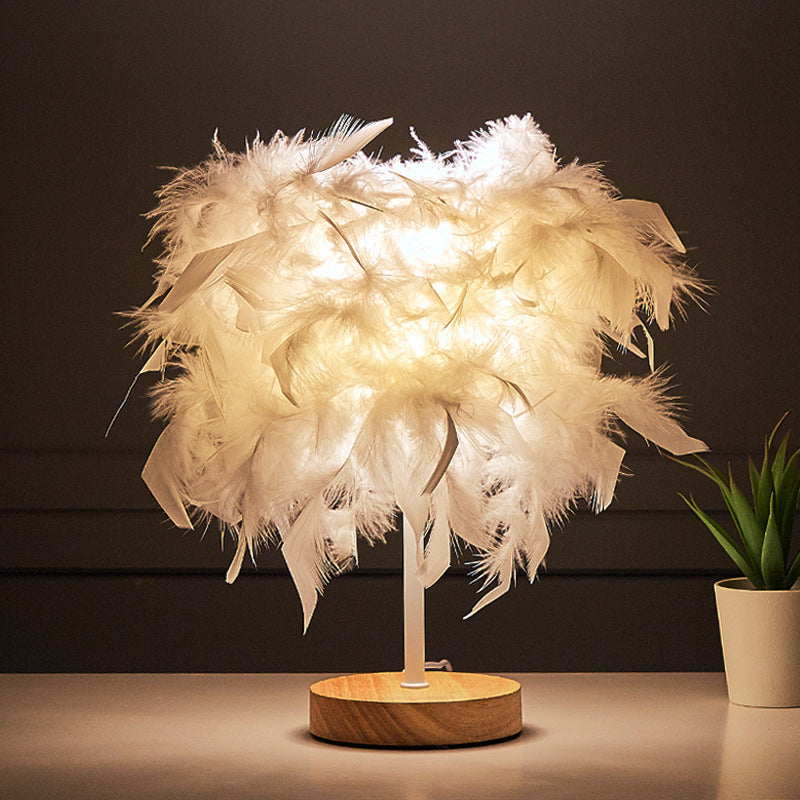 Feather Glow LED Table Lamp – Soft Ambient Decorative Bedside Light