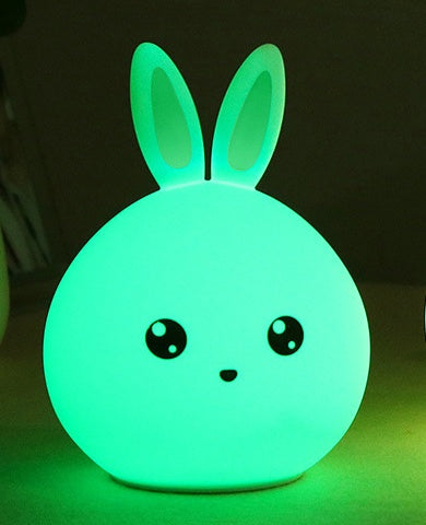 Cute Bunny LED Night Light – Soft Silicone Touch Lamp (Rechargeable, 7 Colors)