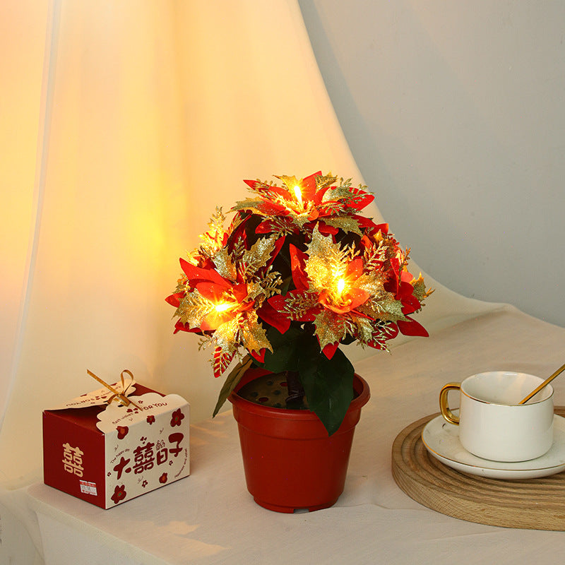 LED Flowerpot Tree Lamp – Warm Ambient Decorative Light