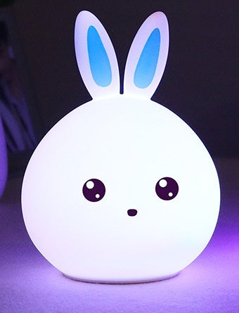 Cute Bunny LED Night Light – Soft Silicone Touch Lamp (Rechargeable, 7 Colors)
