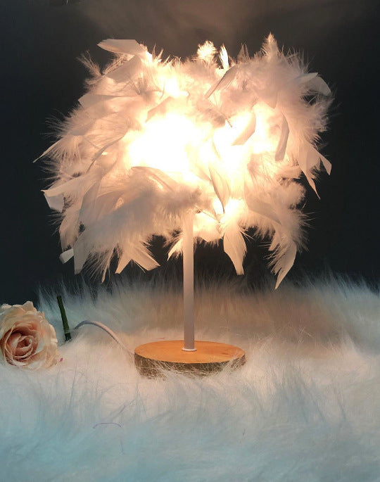 Feather Glow LED Table Lamp – Soft Ambient Decorative Bedside Light
