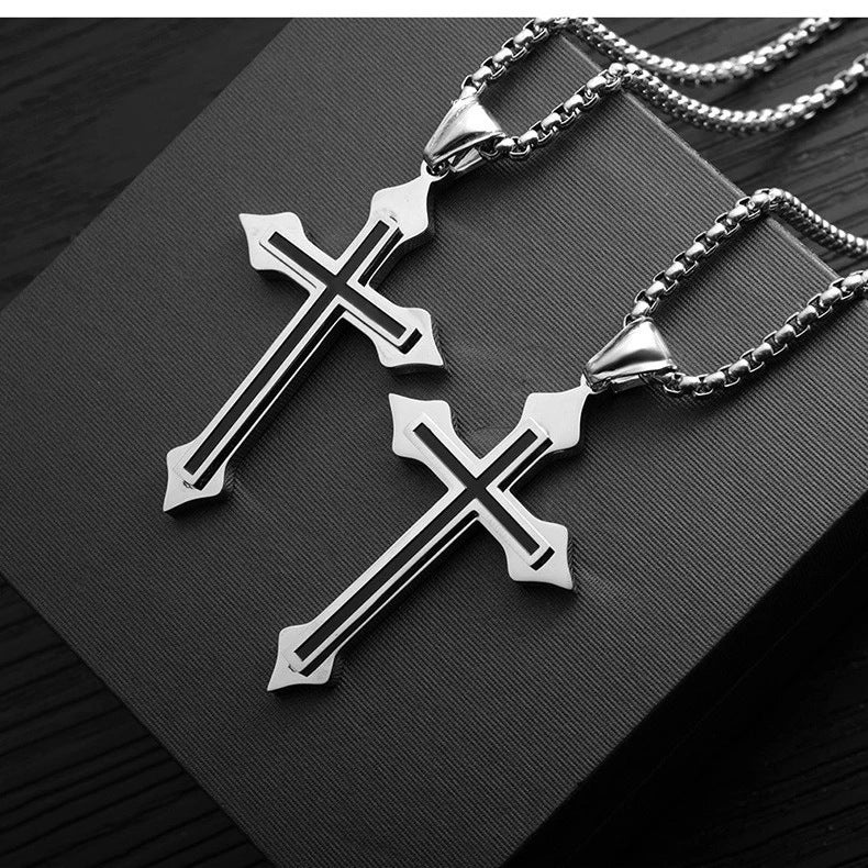Stainless Steel Cross Pendant Necklace – Modern & Minimalist Design