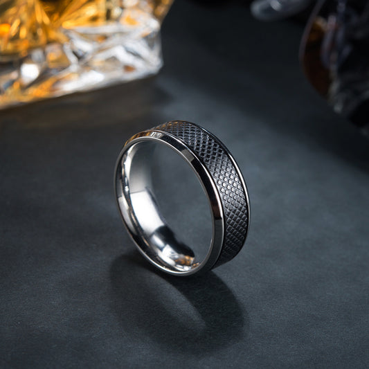 Black Titanium Steel Ring – Minimalist & Durable Design