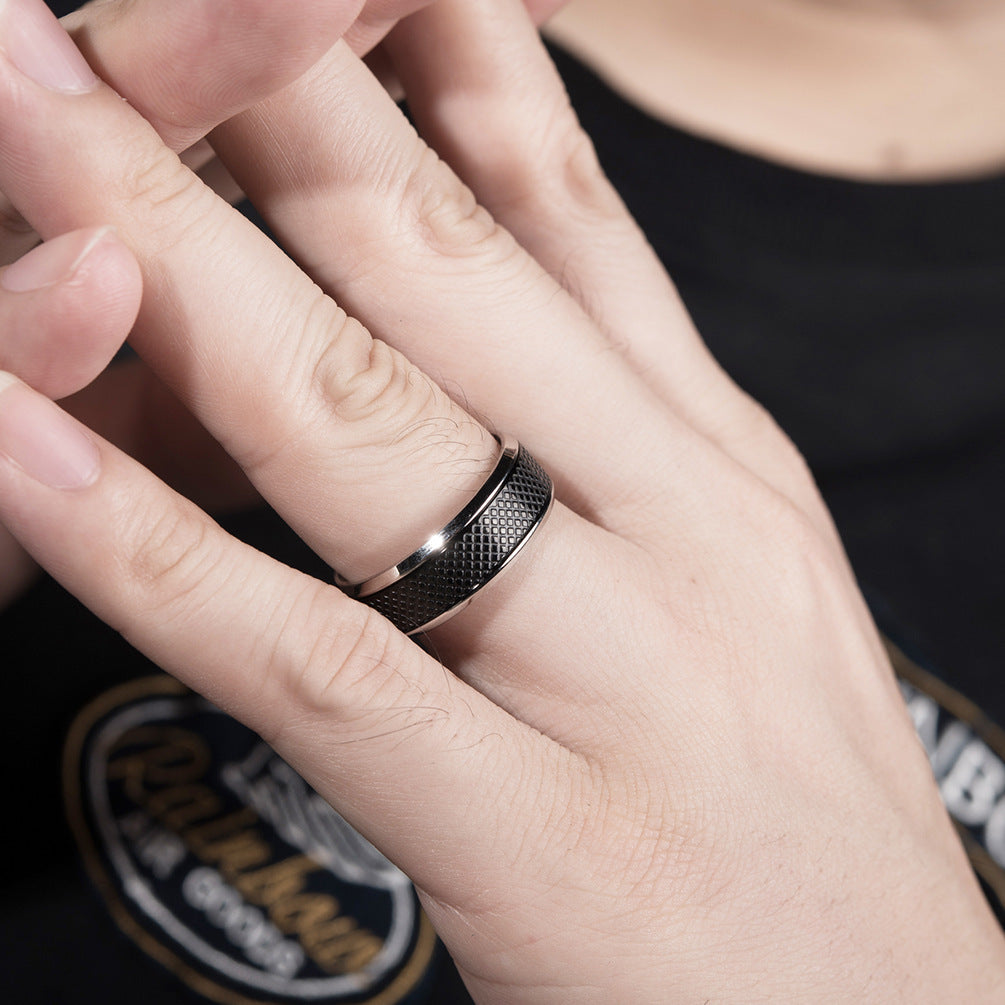 Black Titanium Steel Ring – Minimalist & Durable Design