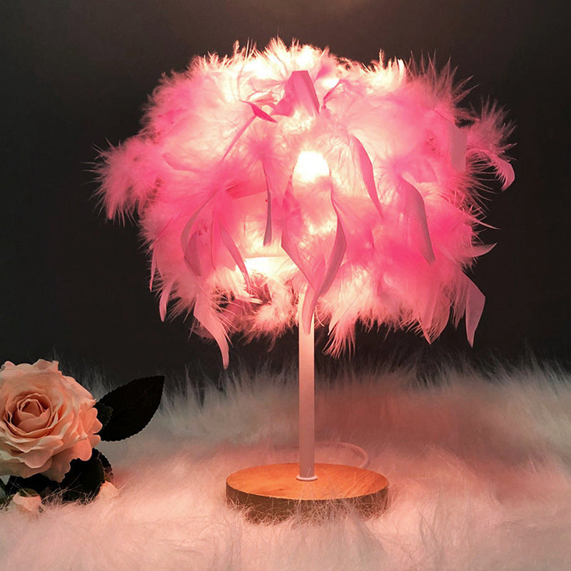 Feather Glow LED Table Lamp – Soft Ambient Decorative Bedside Light