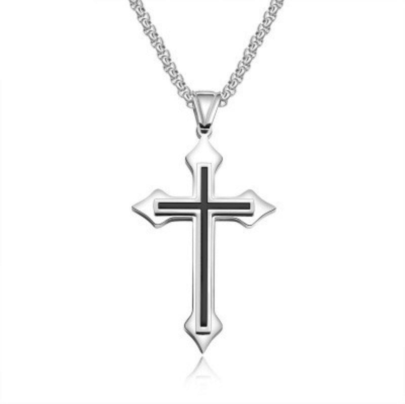 Stainless Steel Cross Pendant Necklace – Modern & Minimalist Design