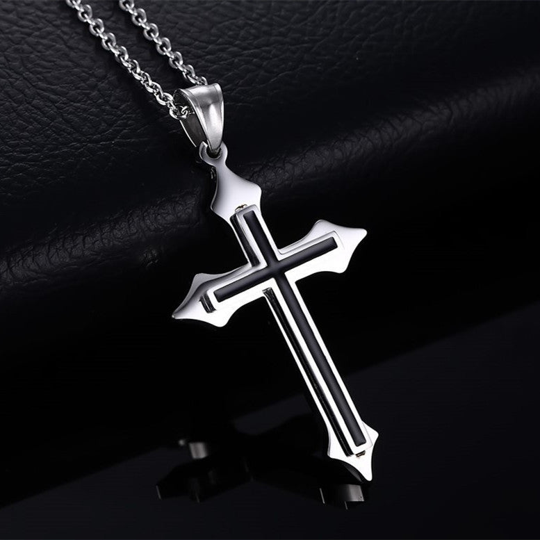 Stainless Steel Cross Pendant Necklace – Modern & Minimalist Design